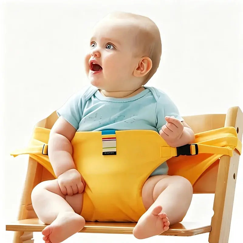 👶 Nélkülözhetetlen termék a gyermekek útközbeni etetéséhez! Biztonsági öv a hordozható etetőszékhez, egy kattintással használatra kész, esésvédelemmel! ✨🎒