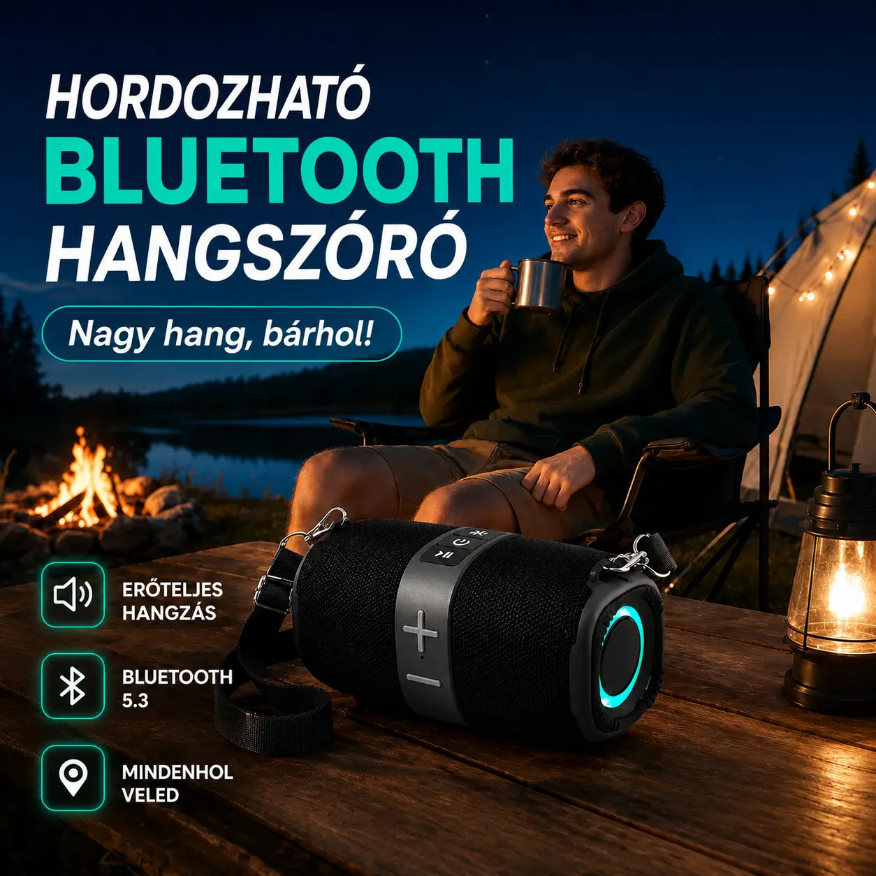 【Korlátozott ideig 50% kedvezmény!】🥳 KI NEM HAGYHATÓ AJÁNLAT 2026-BAN ❤️Hordozható Bluetooth basszus hangszóró