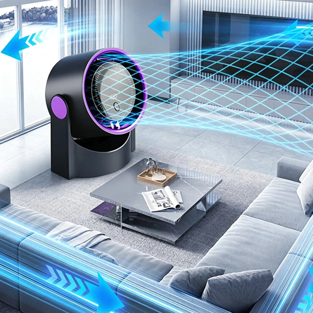 【Korlátozott ideig 50% kedvezmény!】🧊🍃Új, lapát nélküli, turbina stílusú asztali ventilátor (falra szerelhető)
