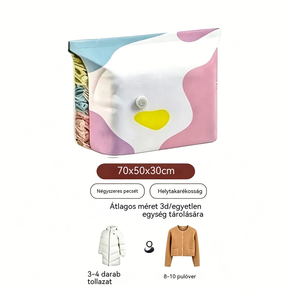 【Korlátozott ideig 50% kedvezmény!】【5 darabos készlet】Nagy, összenyomható vákuumos tárolózsák: nincs szükség pumpára, szivárgásmentes, és ideális helytakarékosságra bőröndökben és otthon