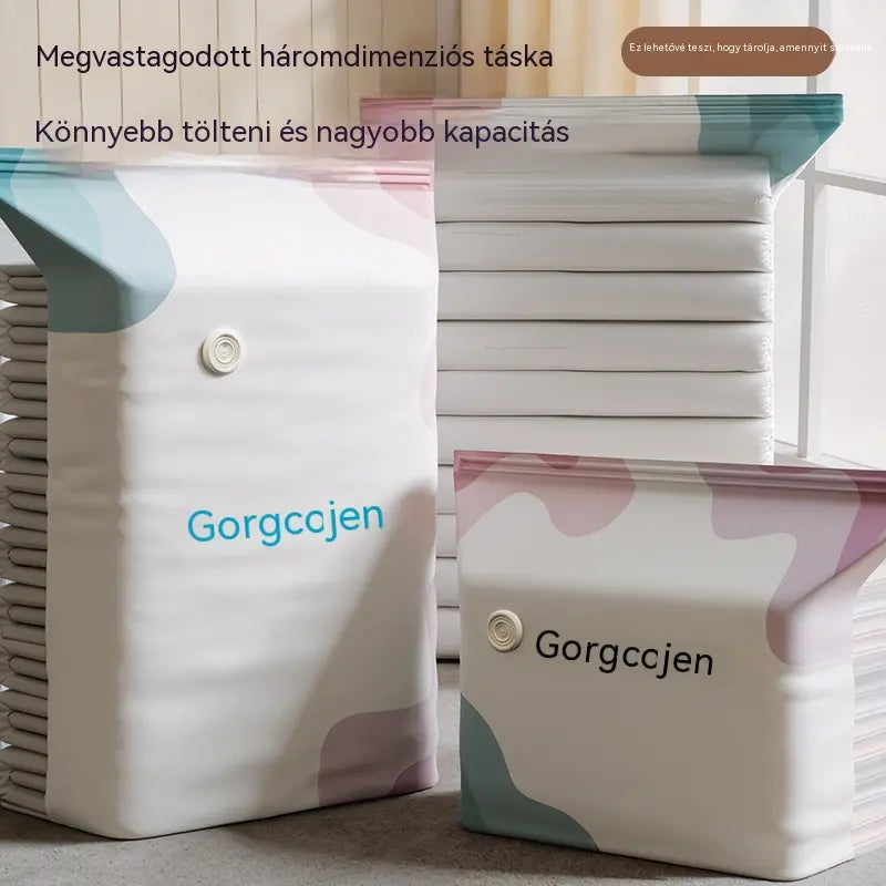 【Korlátozott ideig 50% kedvezmény!】Nagy, összenyomható vákuumos tárolózsák: Nincs szükség légpumpára, szivárgásmentes, ideális helytakarékosságra a bőröndben és otthon